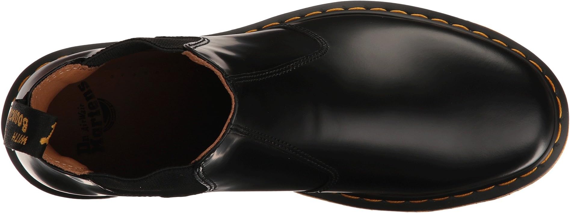 Unisex Dr. Martens 2976 Yellow Stitch Smooth Leather Chelsea Boots